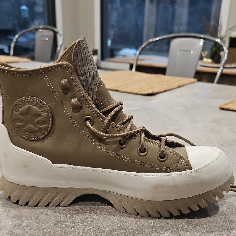 Converse Olive High-Tops with White Accents